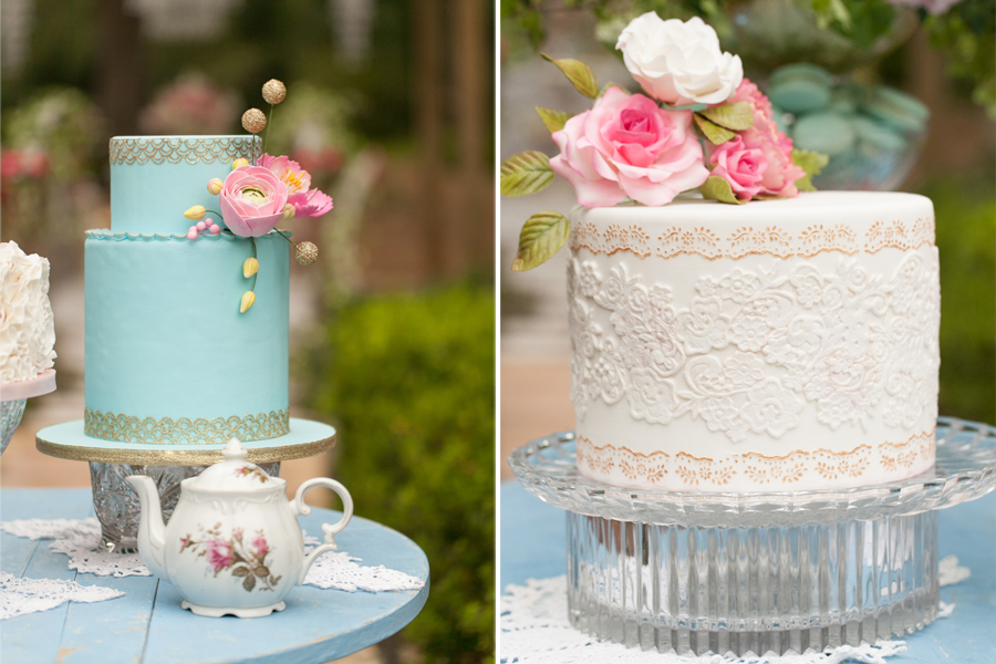 lace embroidered wedding cake pink and blue wedding cake with flowers