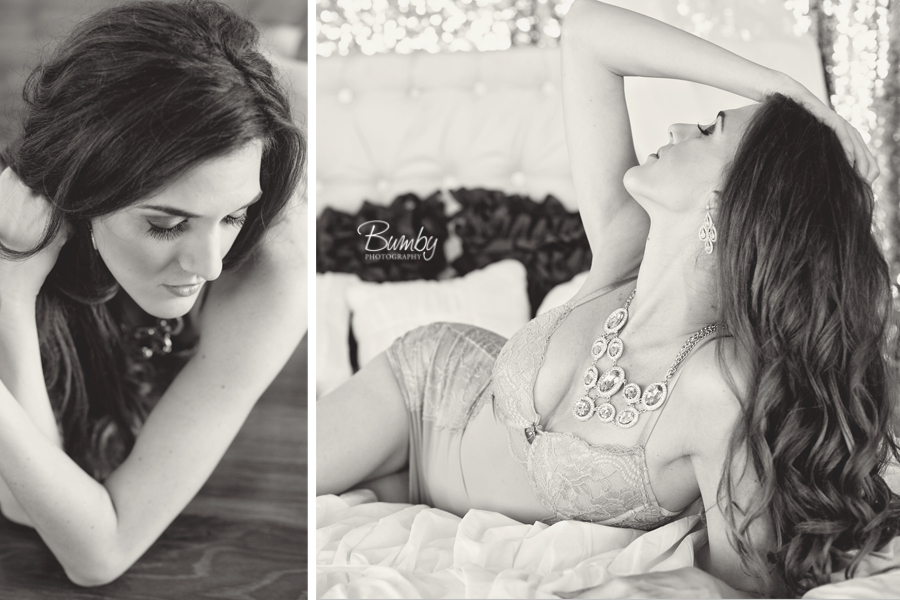 girl on floor and bed boudoir photography