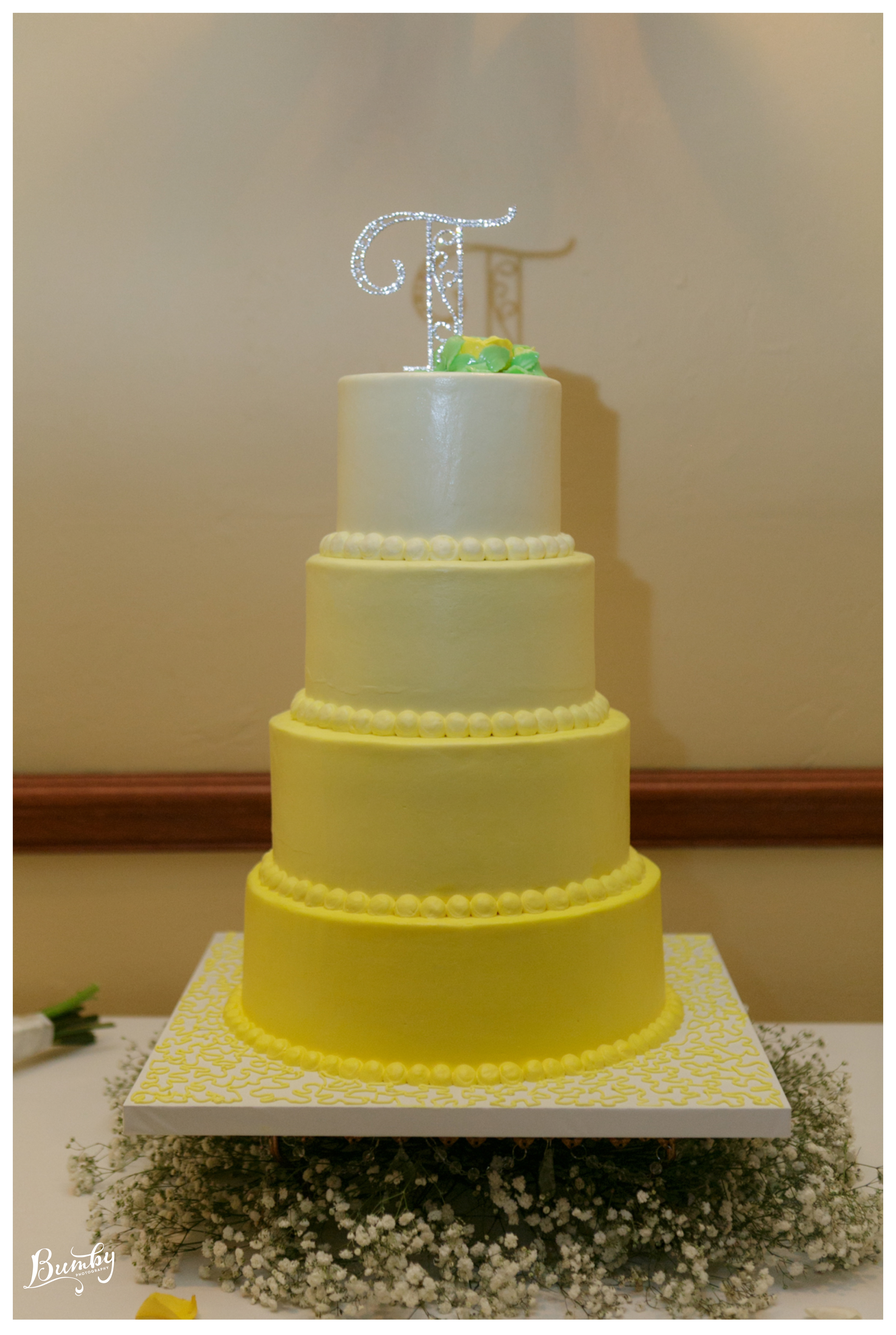 yellow ombre wedding cake
