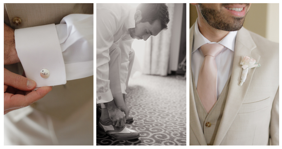 custom engraved cuff links groom getting dressed