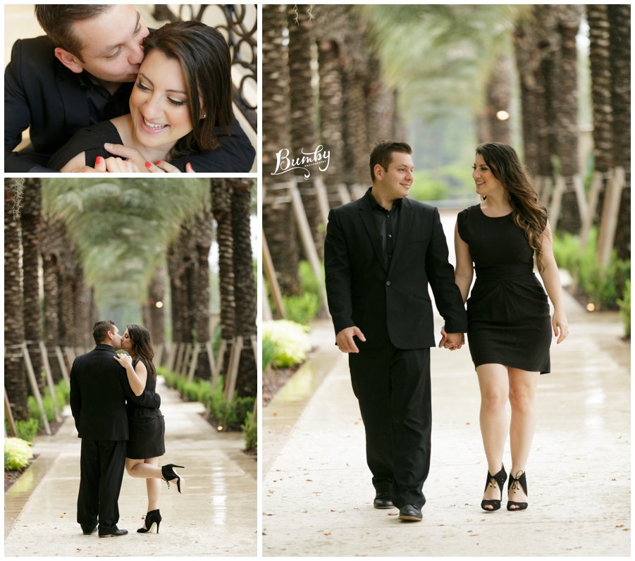 couple walking in rain at four season hotel orlando photographer