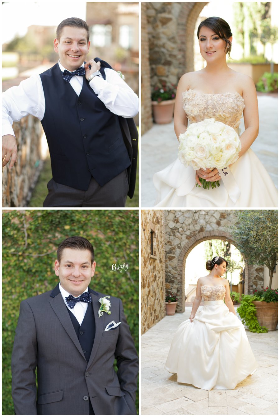 bride and groom portraits at bella collina wedding