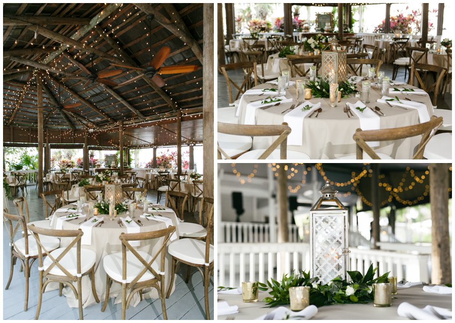 elegant wedding reception decor at paradise cove