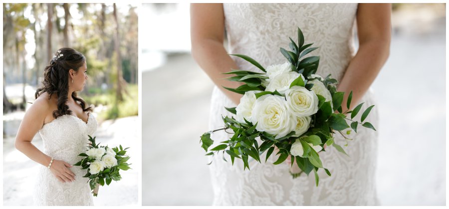 classic white and green bridal bouquet 