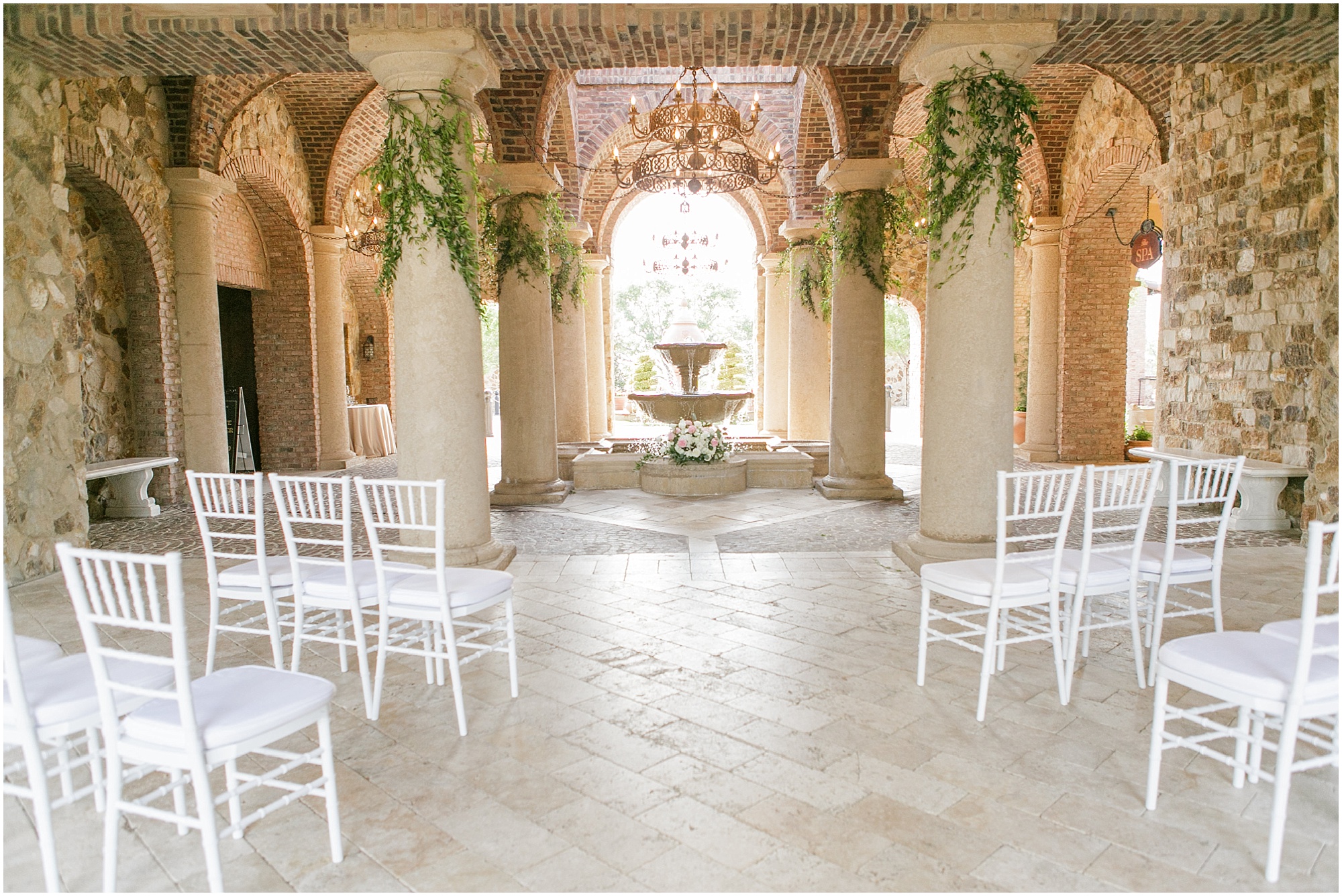 Intimate Italian Bella Collina Wedding ceremony space