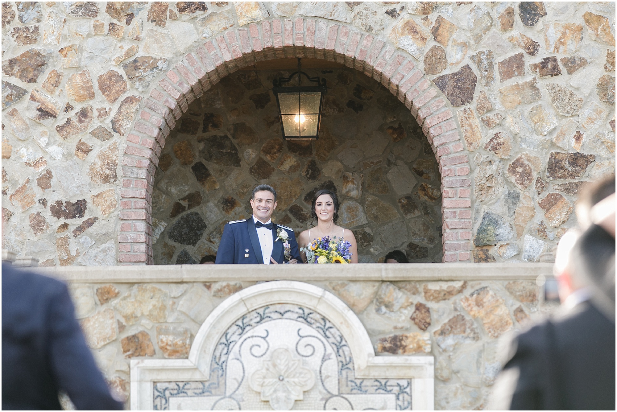 Bride and her father overlooking the ceremony site at Bella Collina.