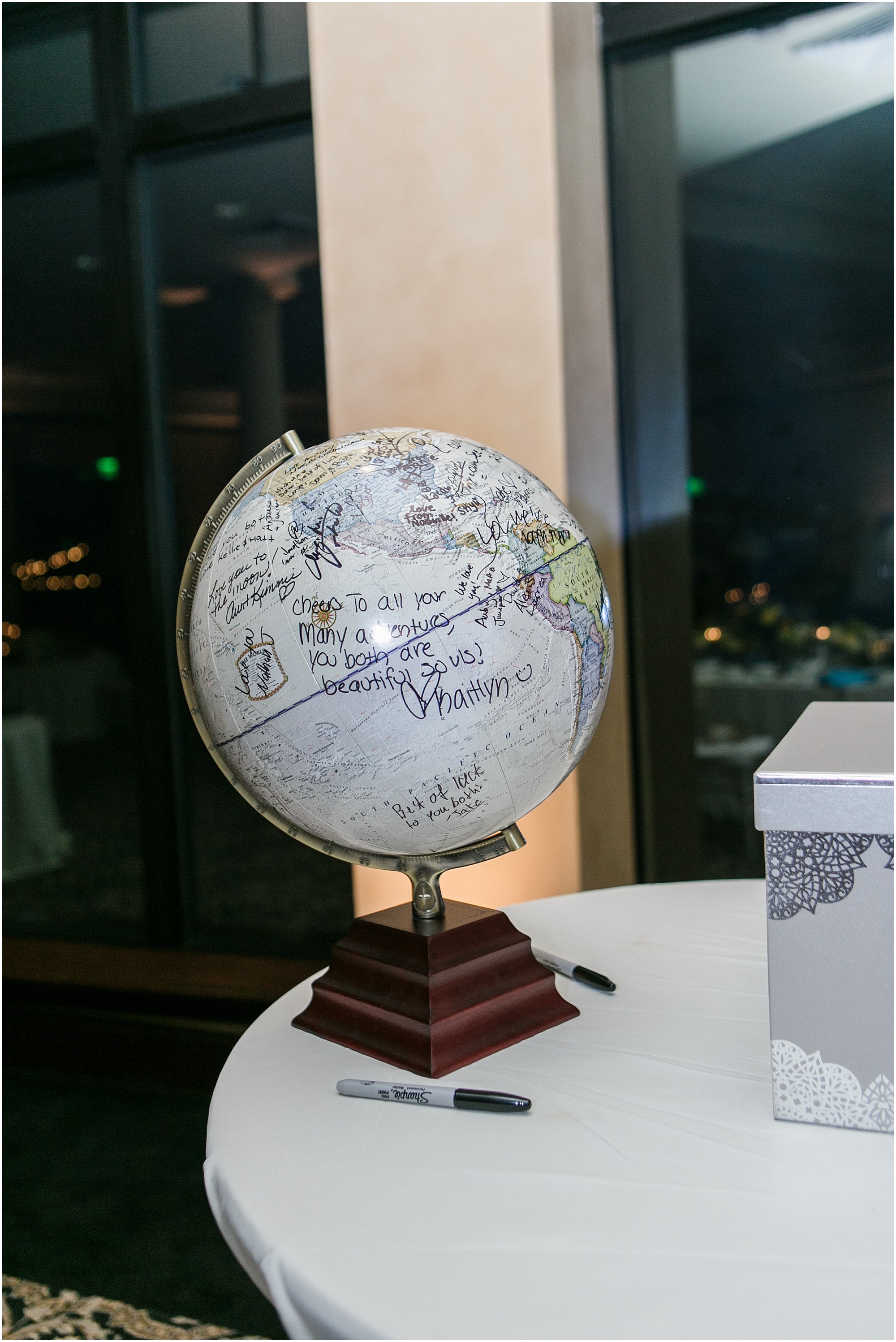 Globe for guests to sign. 