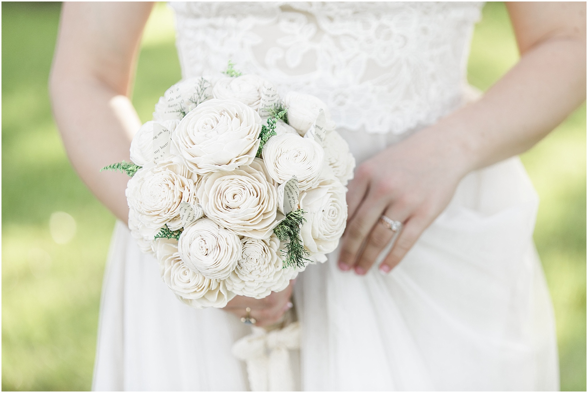 Bride holding her wedding bouquet