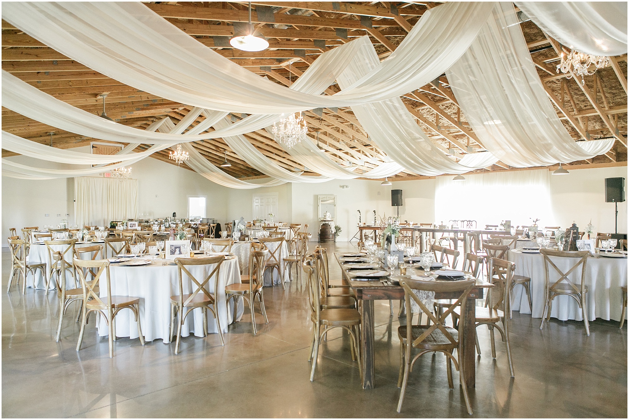 Reception space for vintage outdoor wedding