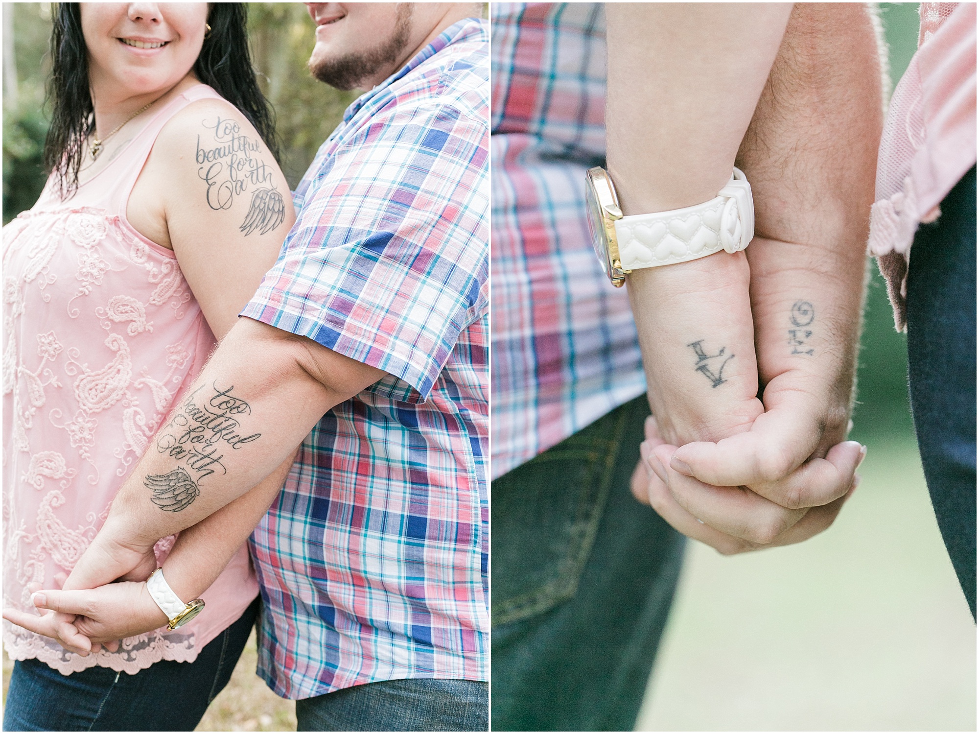 Couple with matching tattoos. 