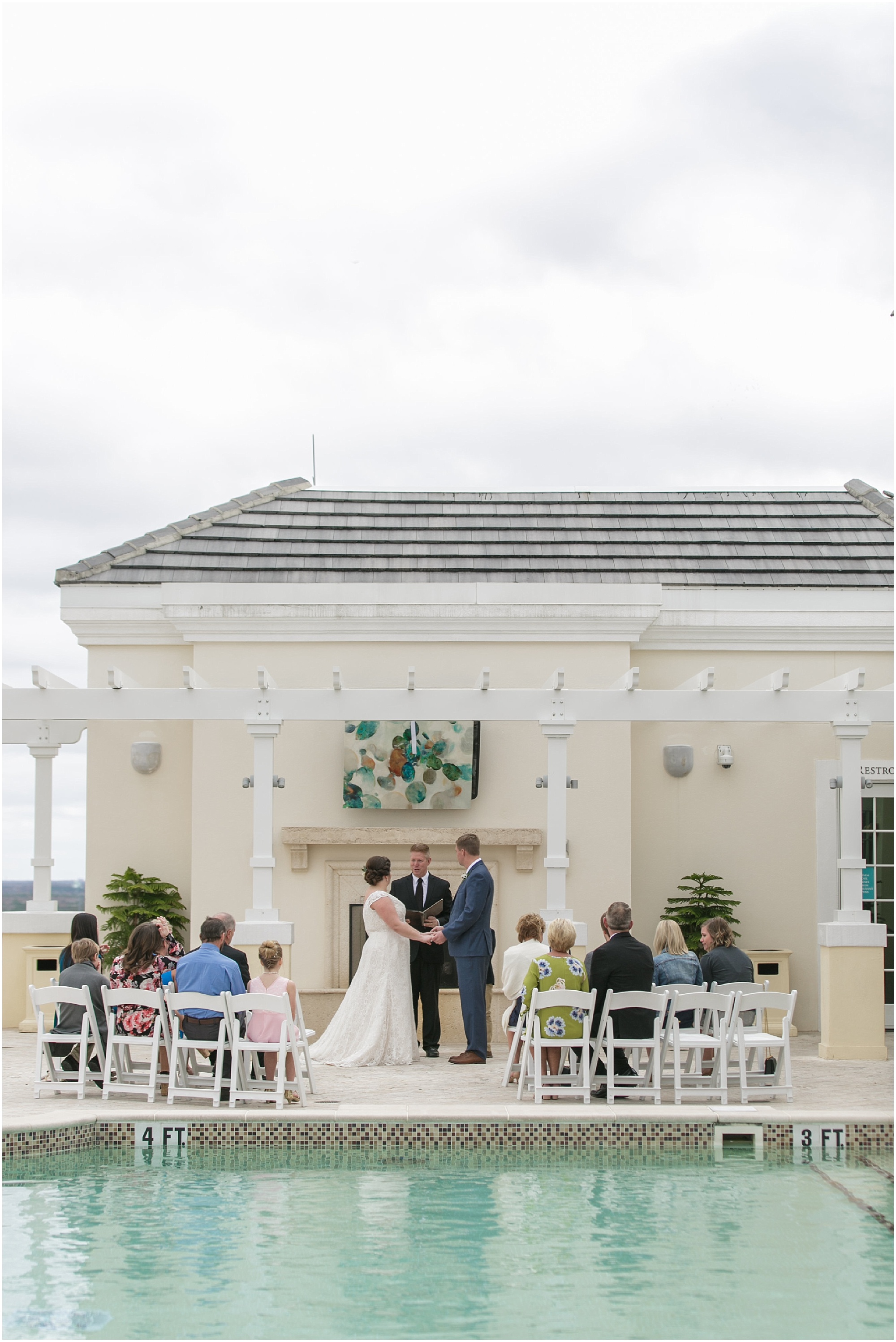 Beginning of the rooftop wedding ceremony. 