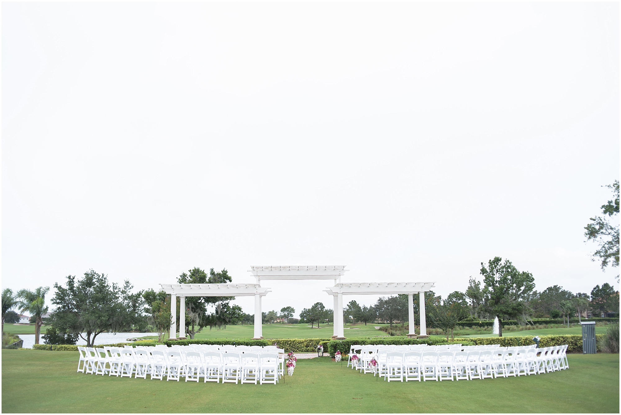 Wedding ceremony space at Eagle Creek Golf Club.