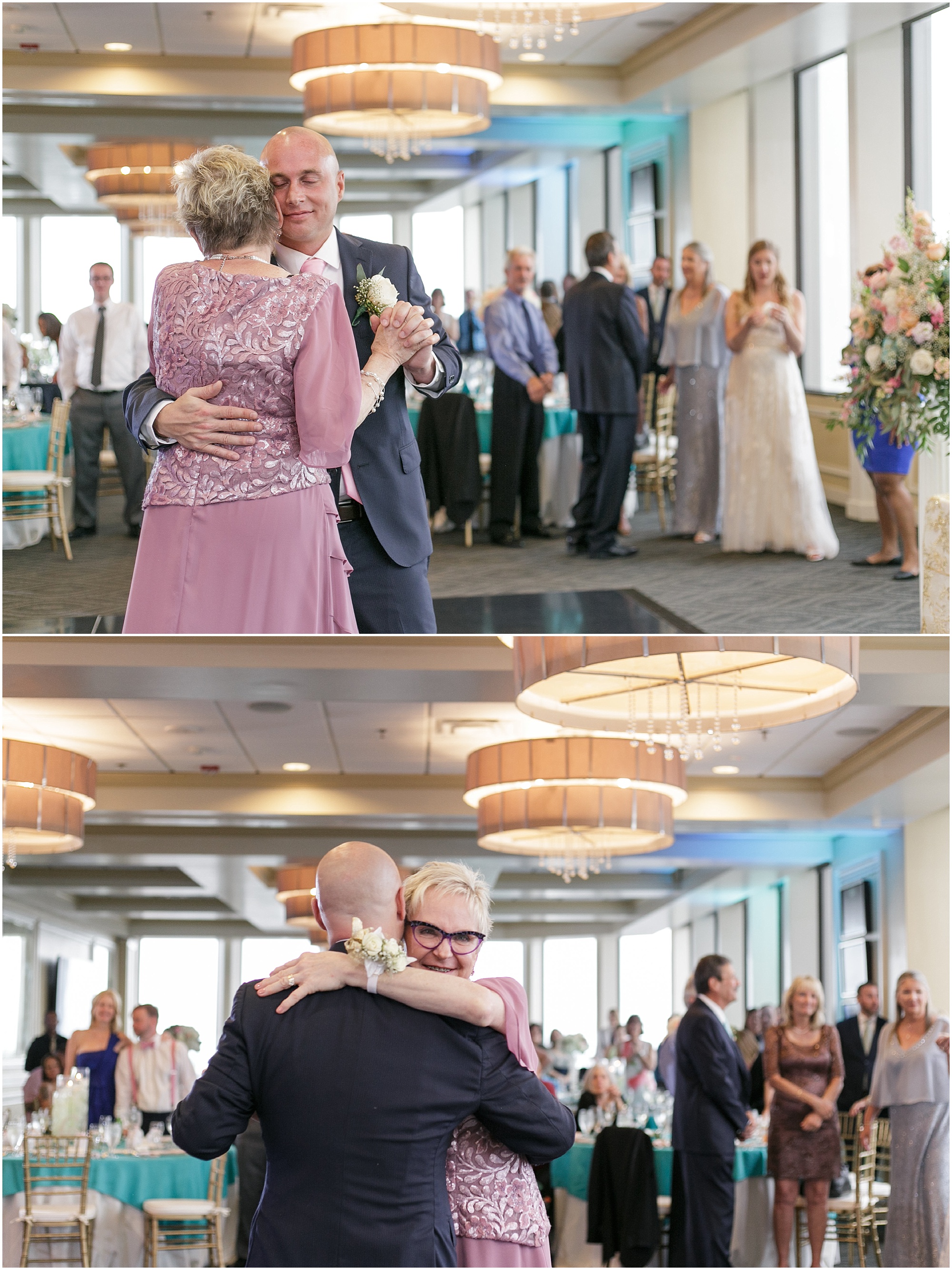 Groom dancing with his mom at his wedding. 
