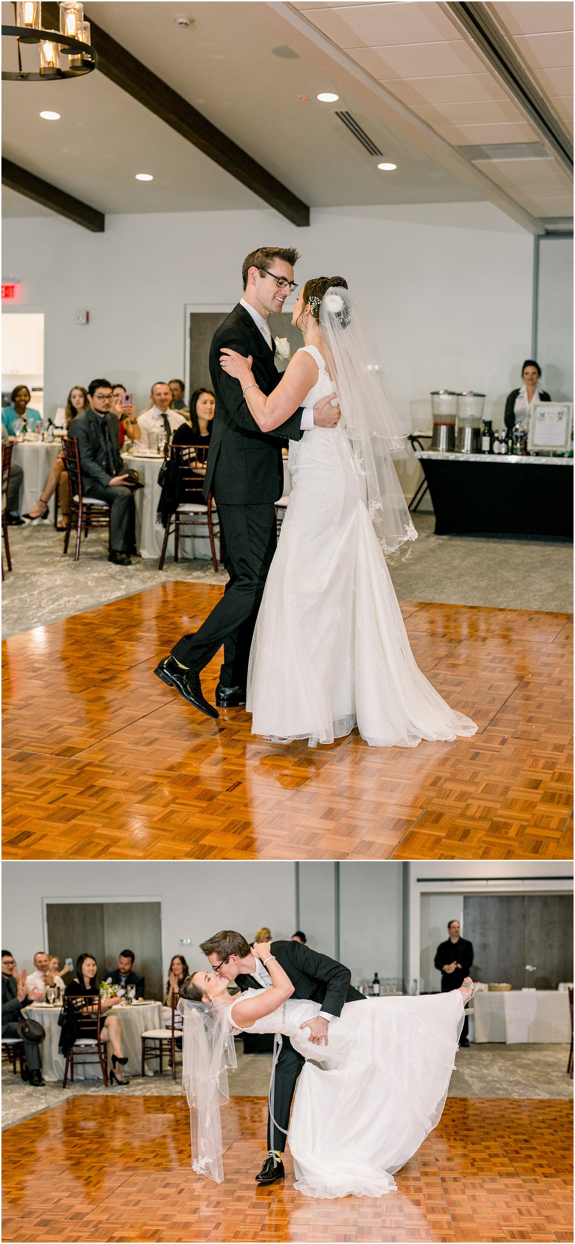 Bride and groom at their first dance.