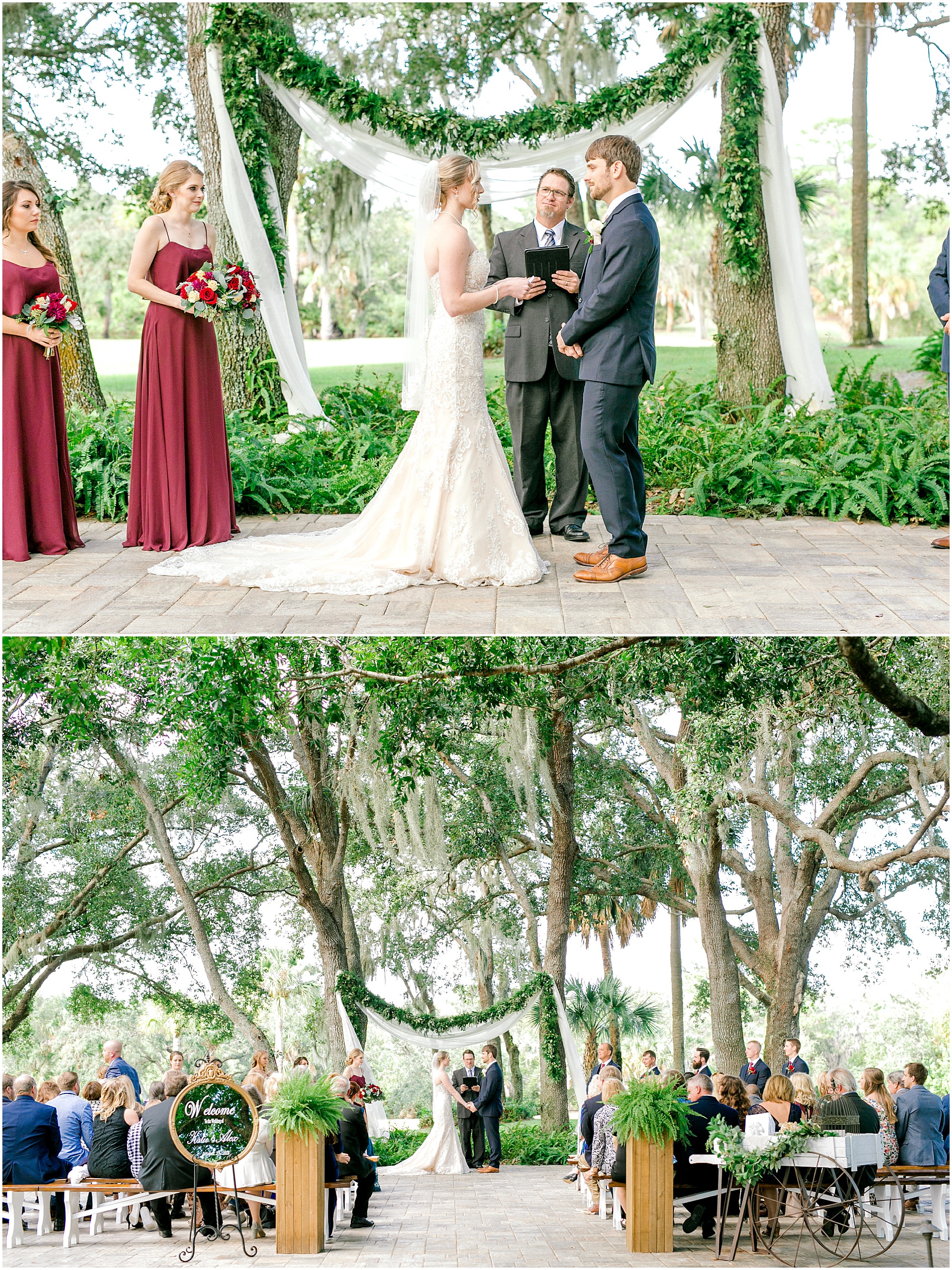 Outdoor wedding ceremony at Up the Creek Farms