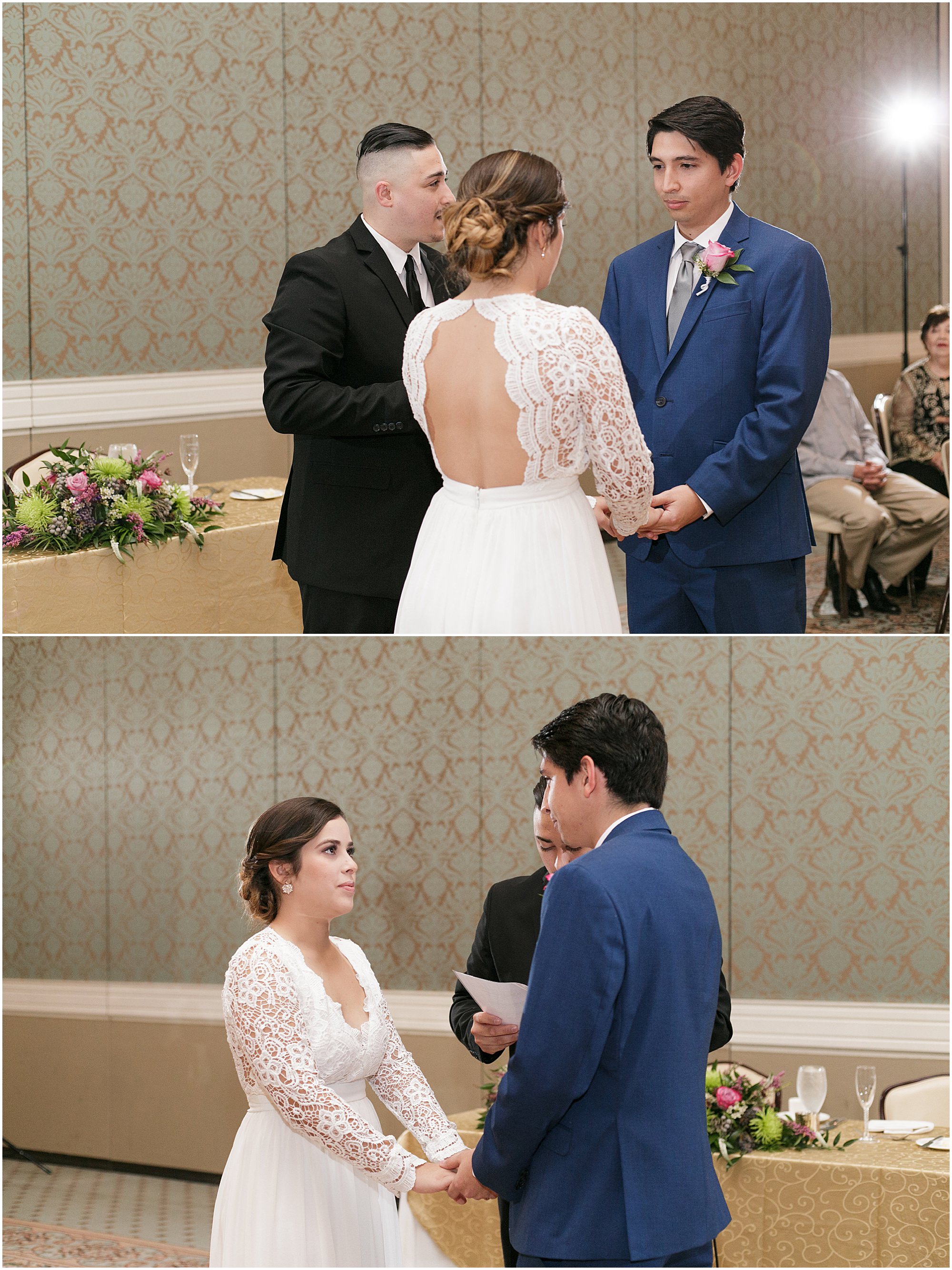 Couple exchange vows at their wedding