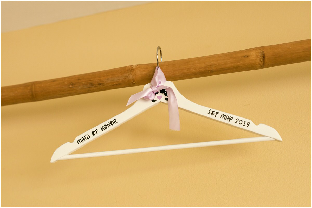 Maid of honor hanger with Disney font