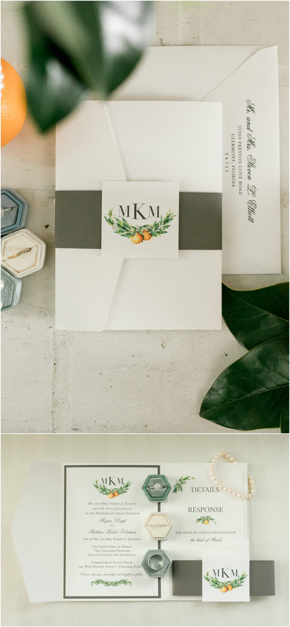 citrus inspired wedding invitations