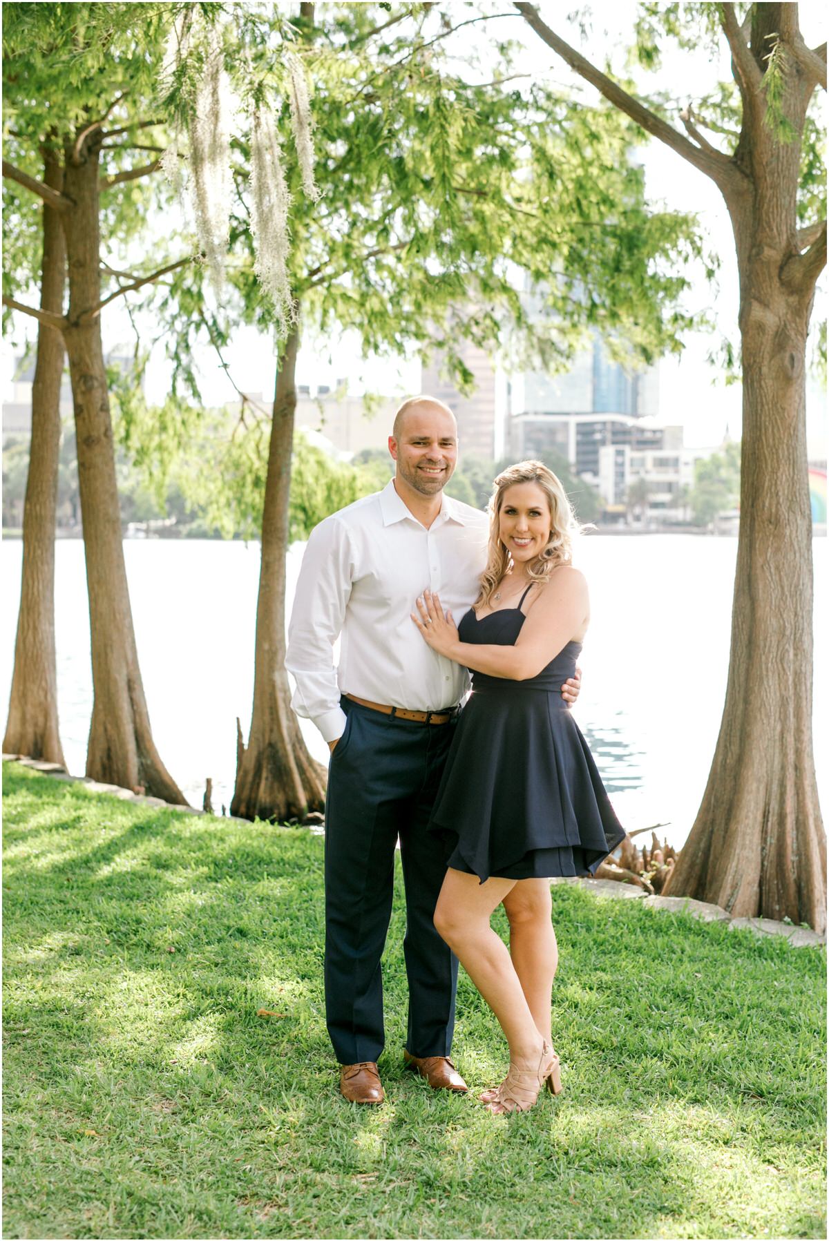 Downtown Orlando engagement session couple outdoors