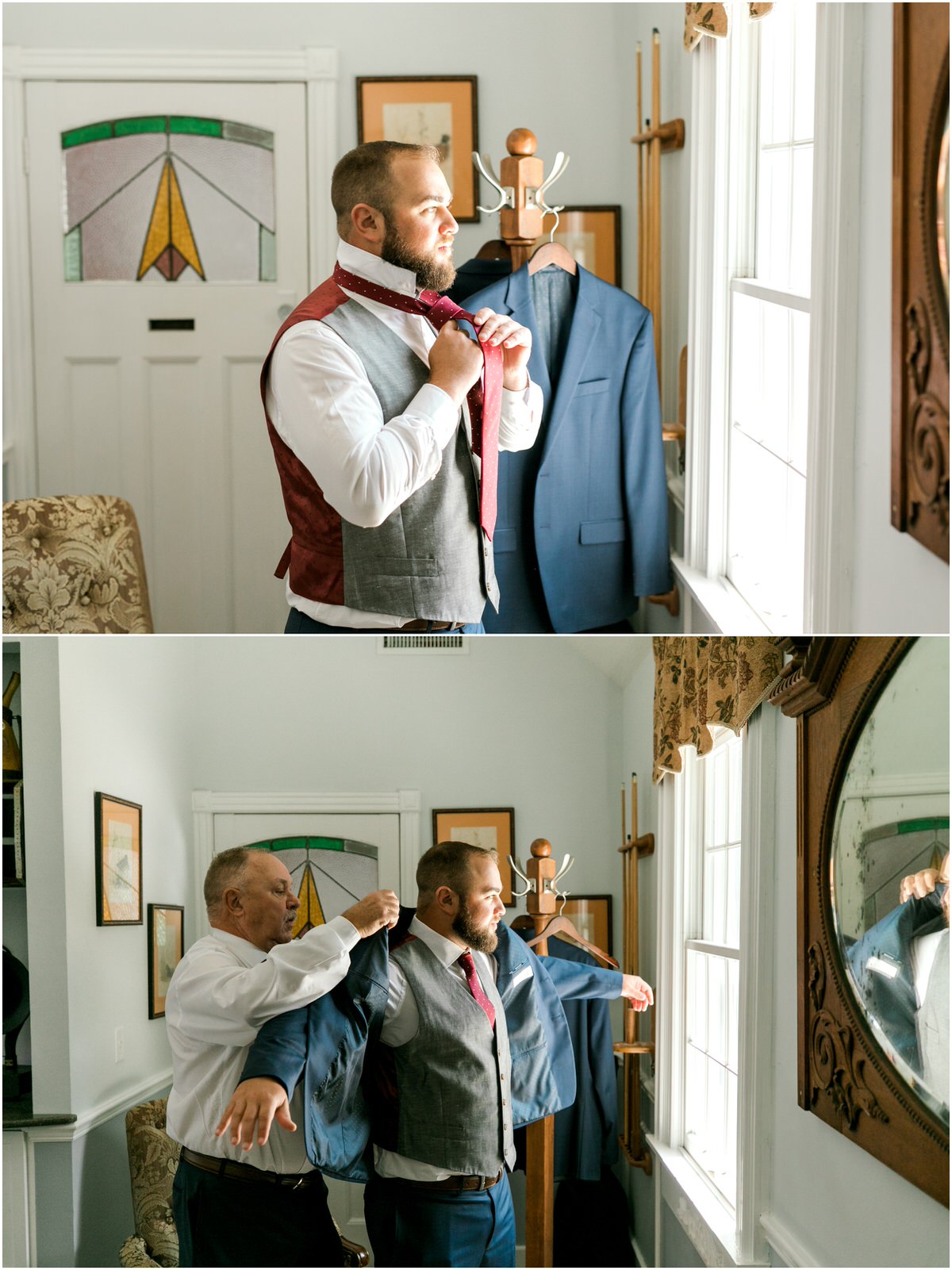 groom getting dressed