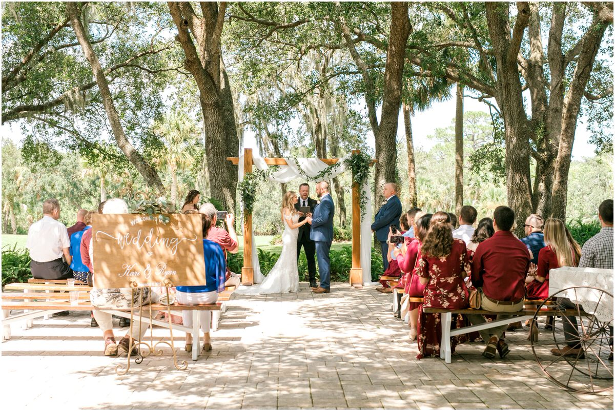 outdoor wedding ceremony at Up the Creek Farms