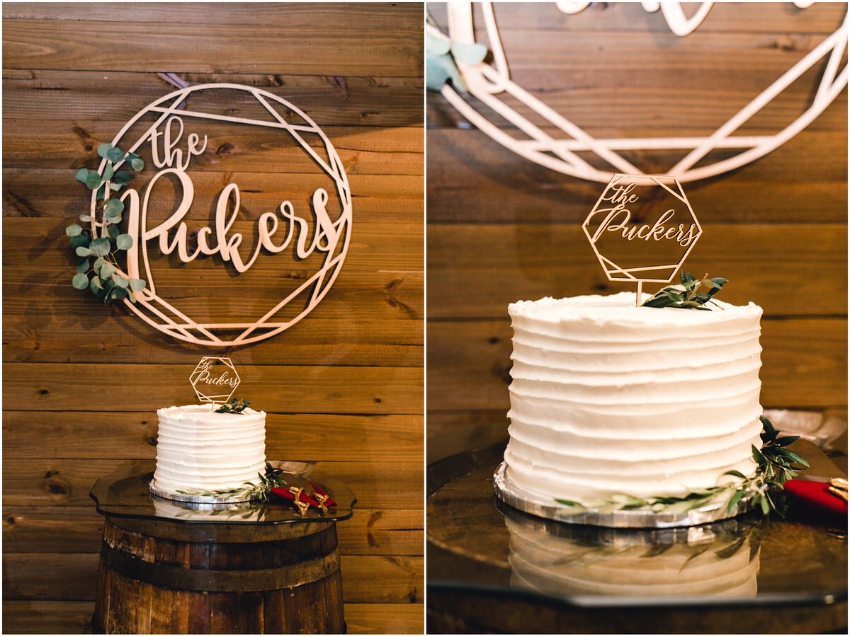 one tier rustic wedding cake