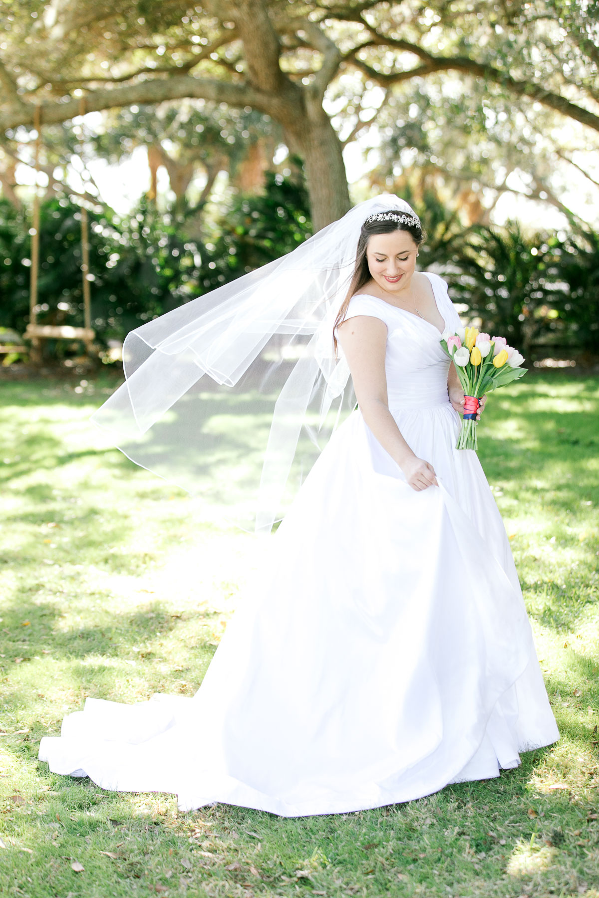 bride in ballgown wedding dress