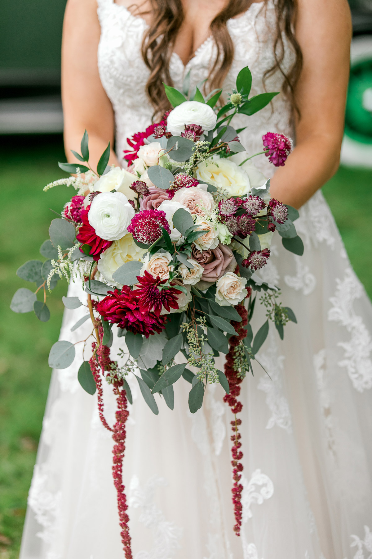 close up of bride's wedding bouquet