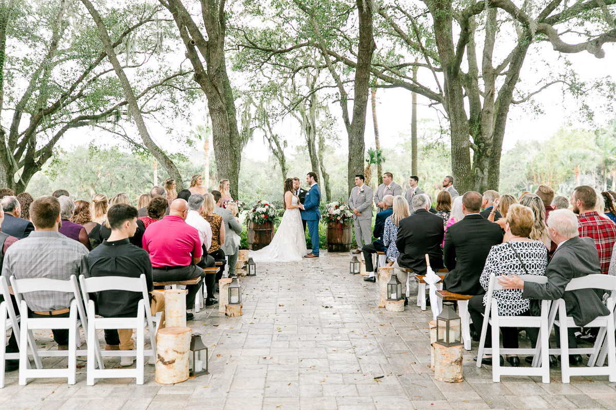 Outdoor wedding ceremony at Up the Creek Farms