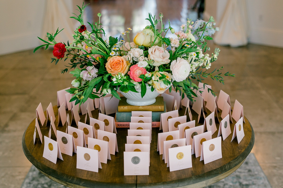 Reception card table in a circle