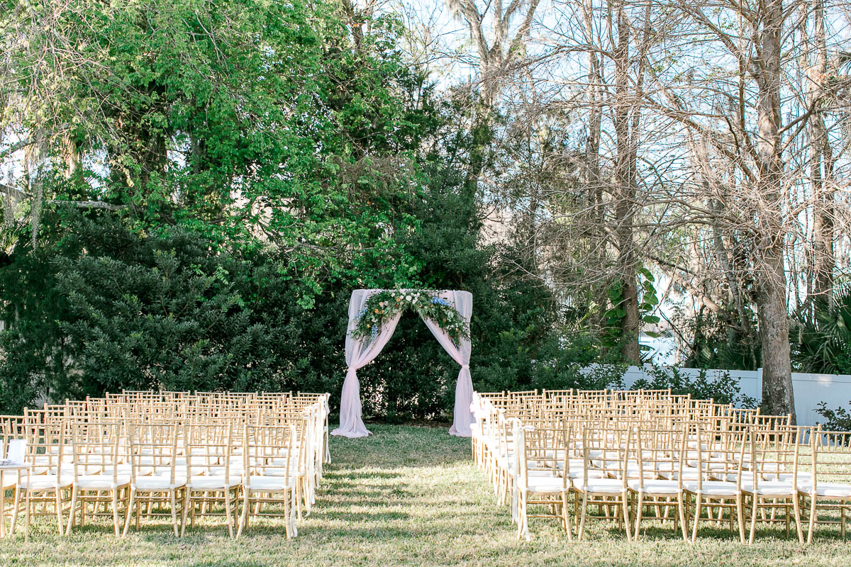 Outdoor wedding ceremony site at Luxmore Grande Estate 